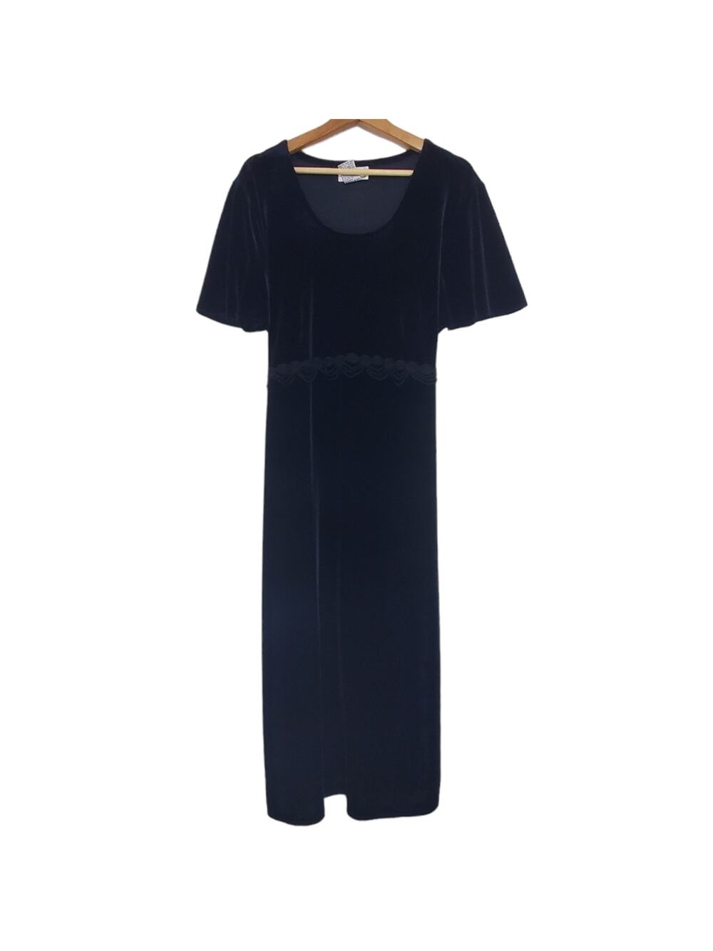 Alix Taylor | Vintage Velvet Short Sleeve Maxi Length Dress Tie Waist